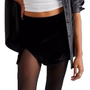 FREE PEOPLE Annalise Velvet Mini Skirt in Black